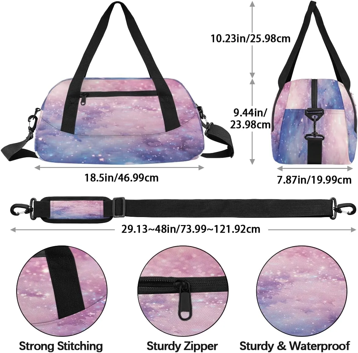 Beautiful Starry Sky Kids Duffle Bag Boys Girls Small Sport Dance Gym Bag for Overnight Travel Weekender Carry On