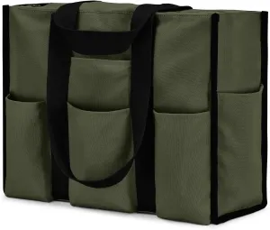 Becokan Large Tote Bag for Women Waterproof with 12 Pockets Top Zipper Closure Utility Teacher Nurse Bags for Work School