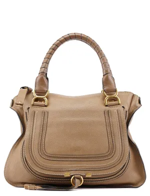 Beige Leather Marcie Handbag