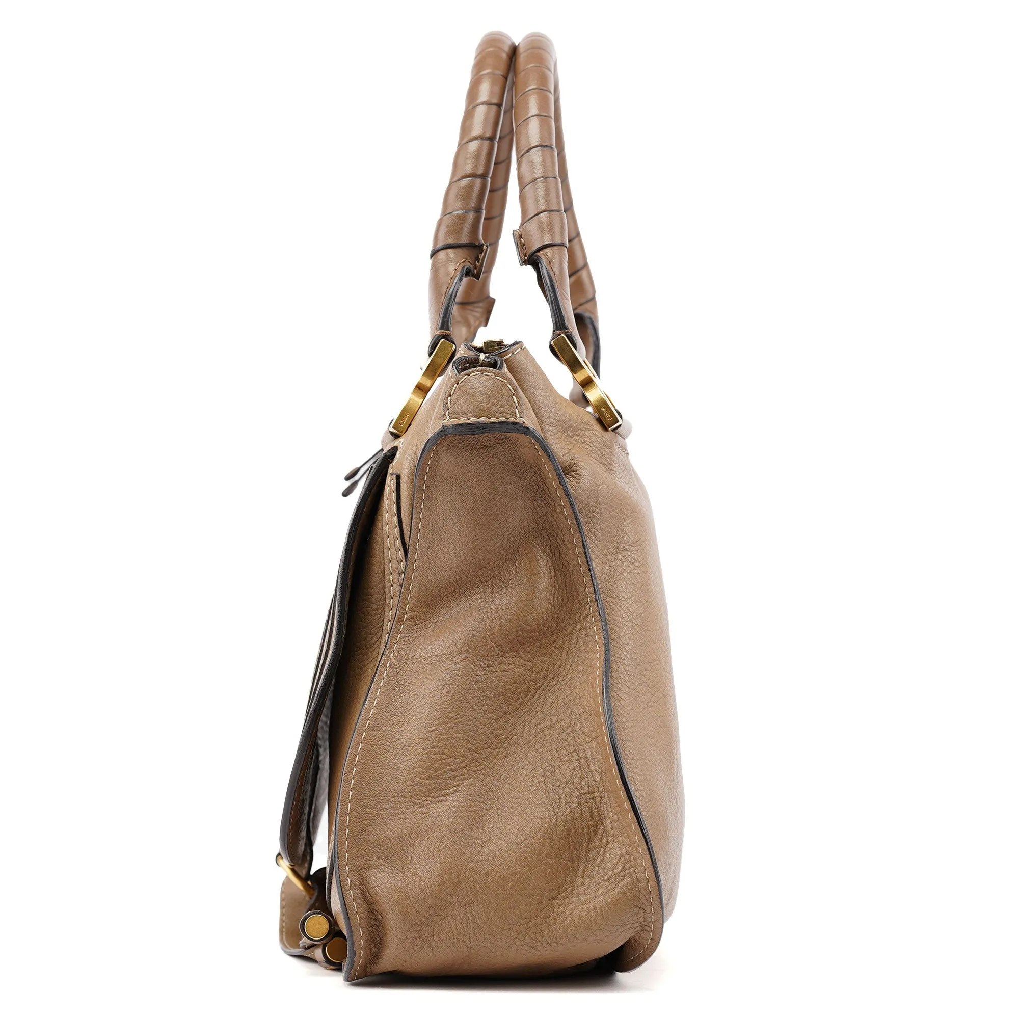 Beige Leather Marcie Handbag