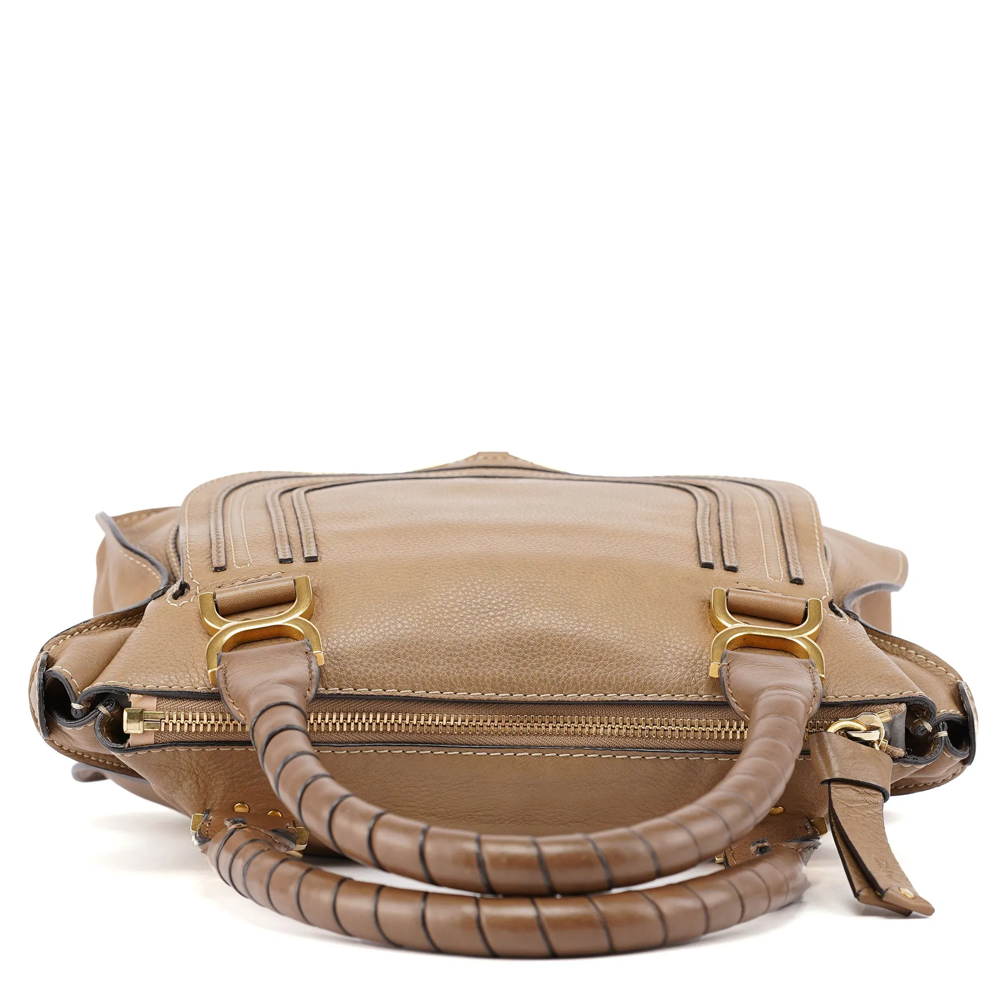 Beige Leather Marcie Handbag