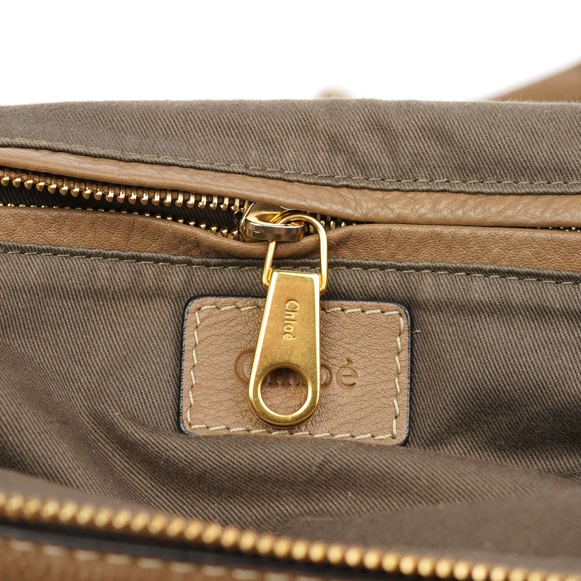 Beige Leather Marcie Handbag