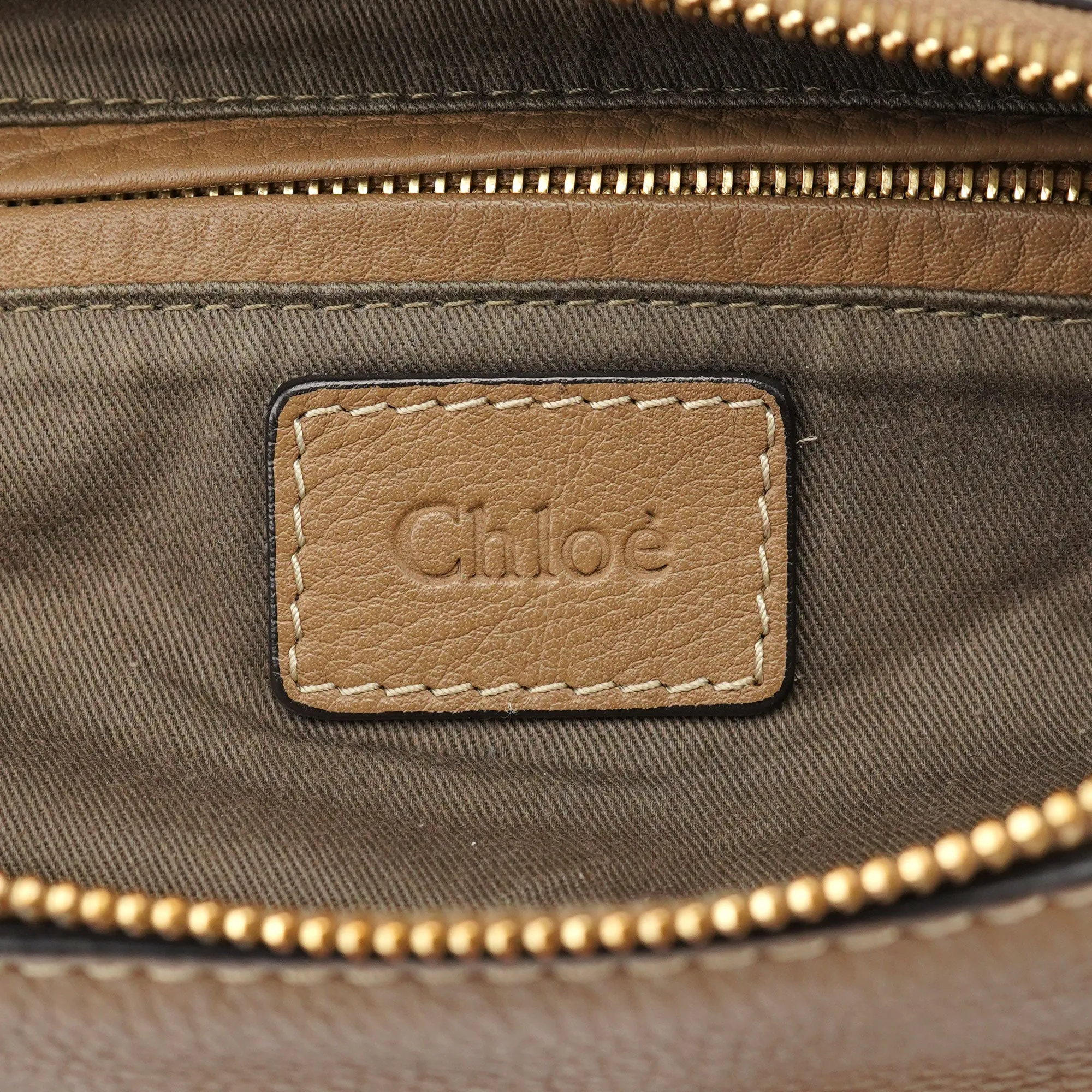 Beige Leather Marcie Handbag
