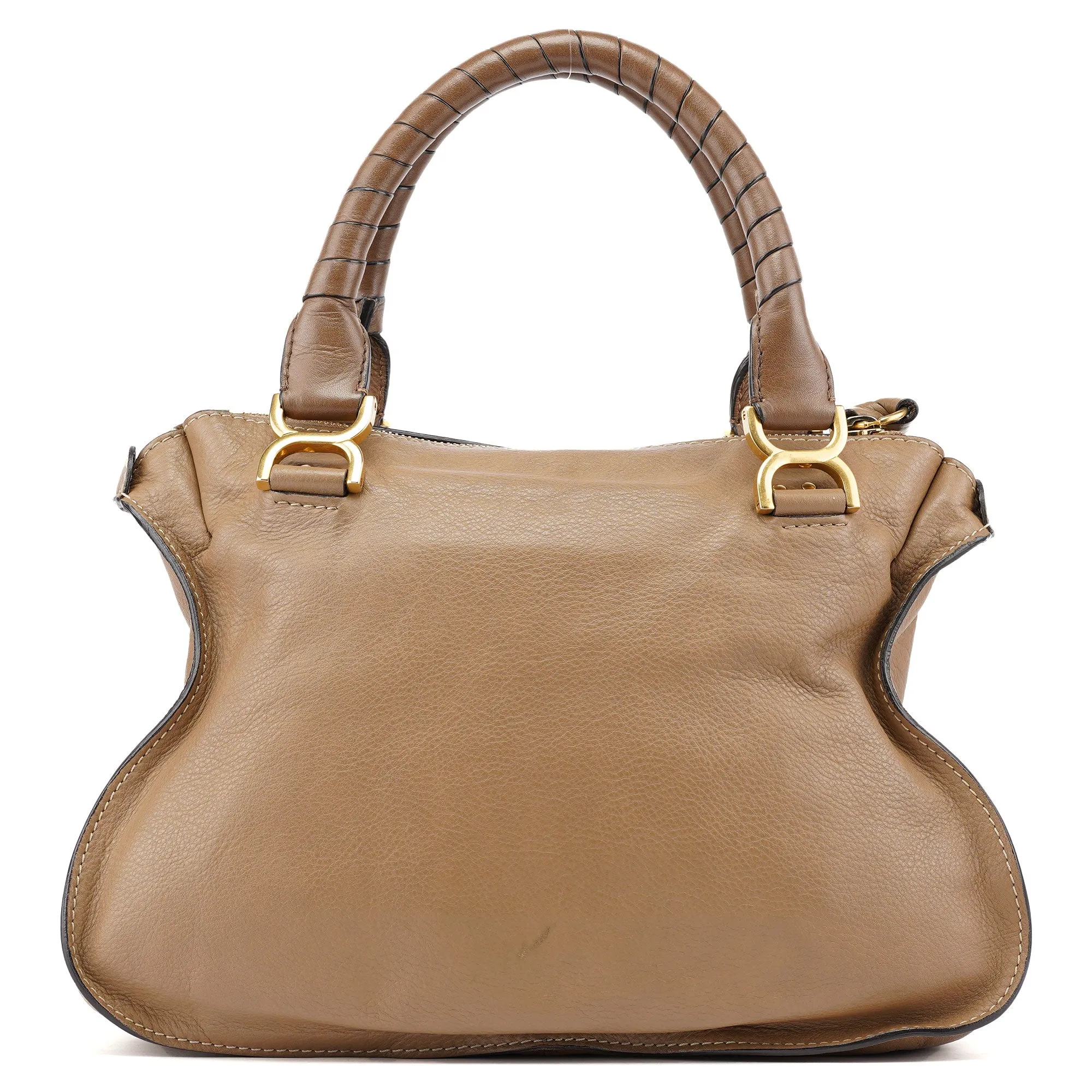 Beige Leather Marcie Handbag