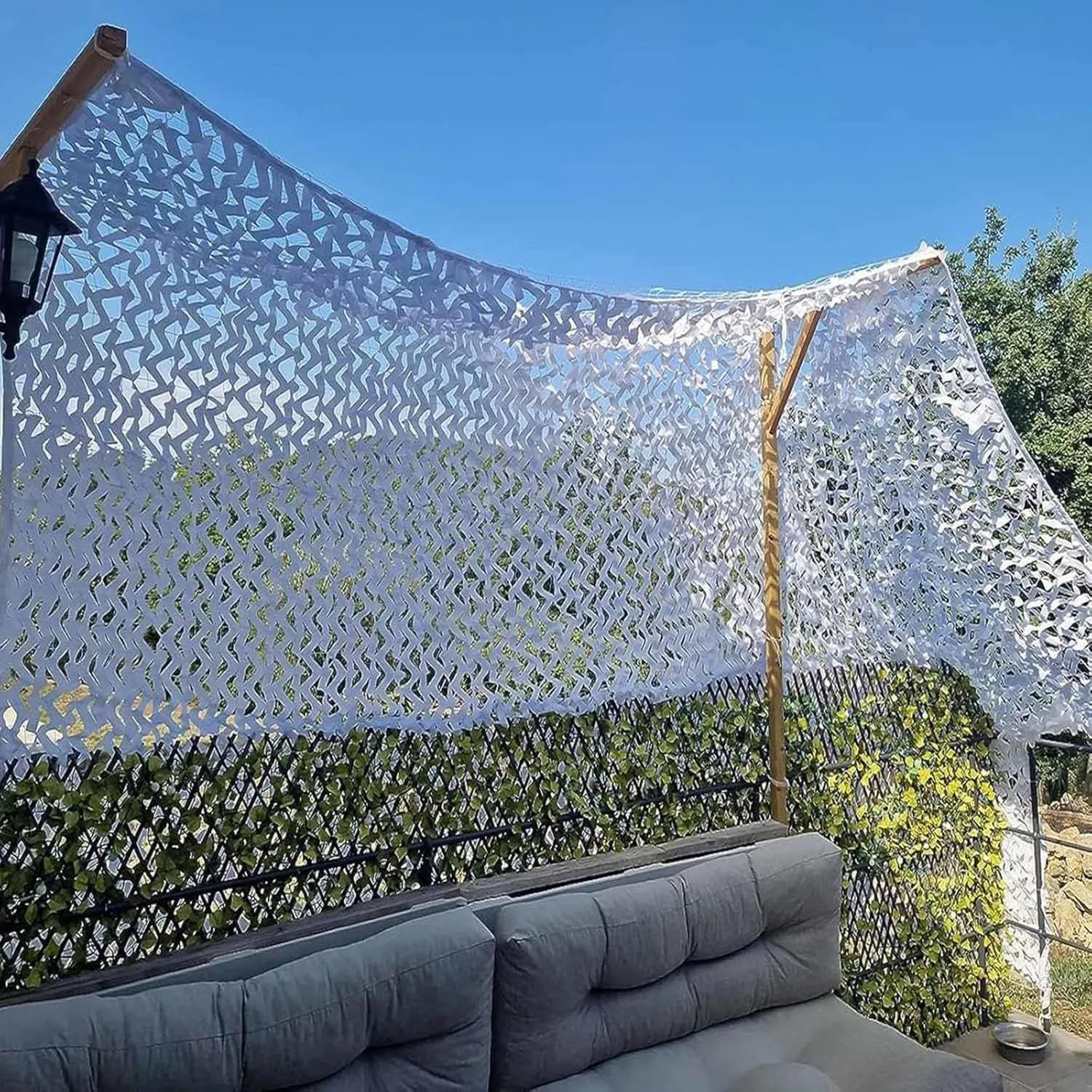 Beige Reinforce Camouflage Net,Decoration Camo Net for Party Decoration,Garden Sunscreen Nets,150D Oxford Fabric Customizable,Breathable/Anti-UV(1x1m(3.3x3.3ft))