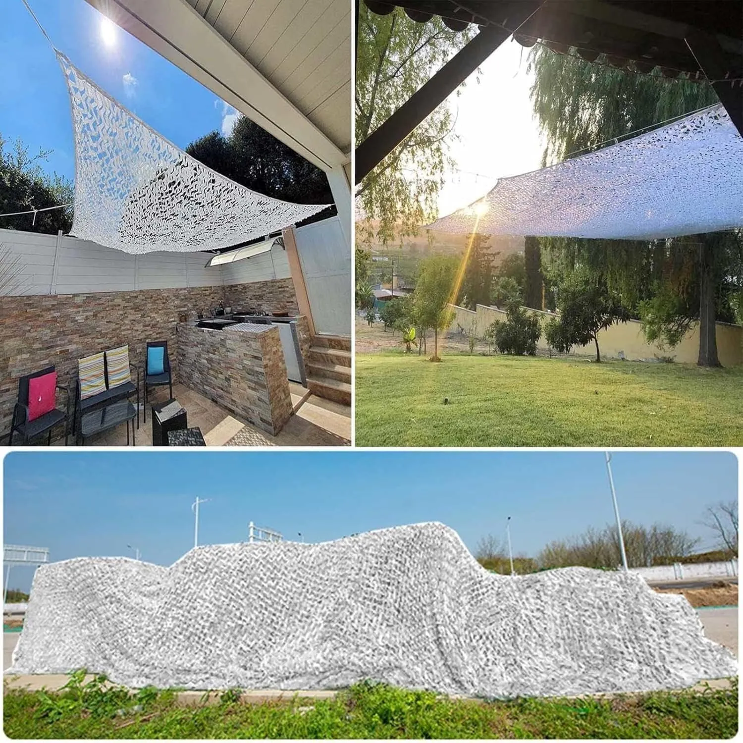 Beige Reinforce Camouflage Net,Decoration Camo Net for Party Decoration,Garden Sunscreen Nets,150D Oxford Fabric Customizable,Breathable/Anti-UV(1x1m(3.3x3.3ft))