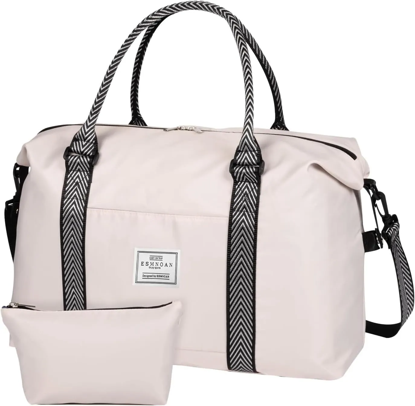Beige Travel Duffle Bag,Waterproof Weekender bag,Carry On,Sport Gym Bag for Men Women with Wet Pocket,18x14x8