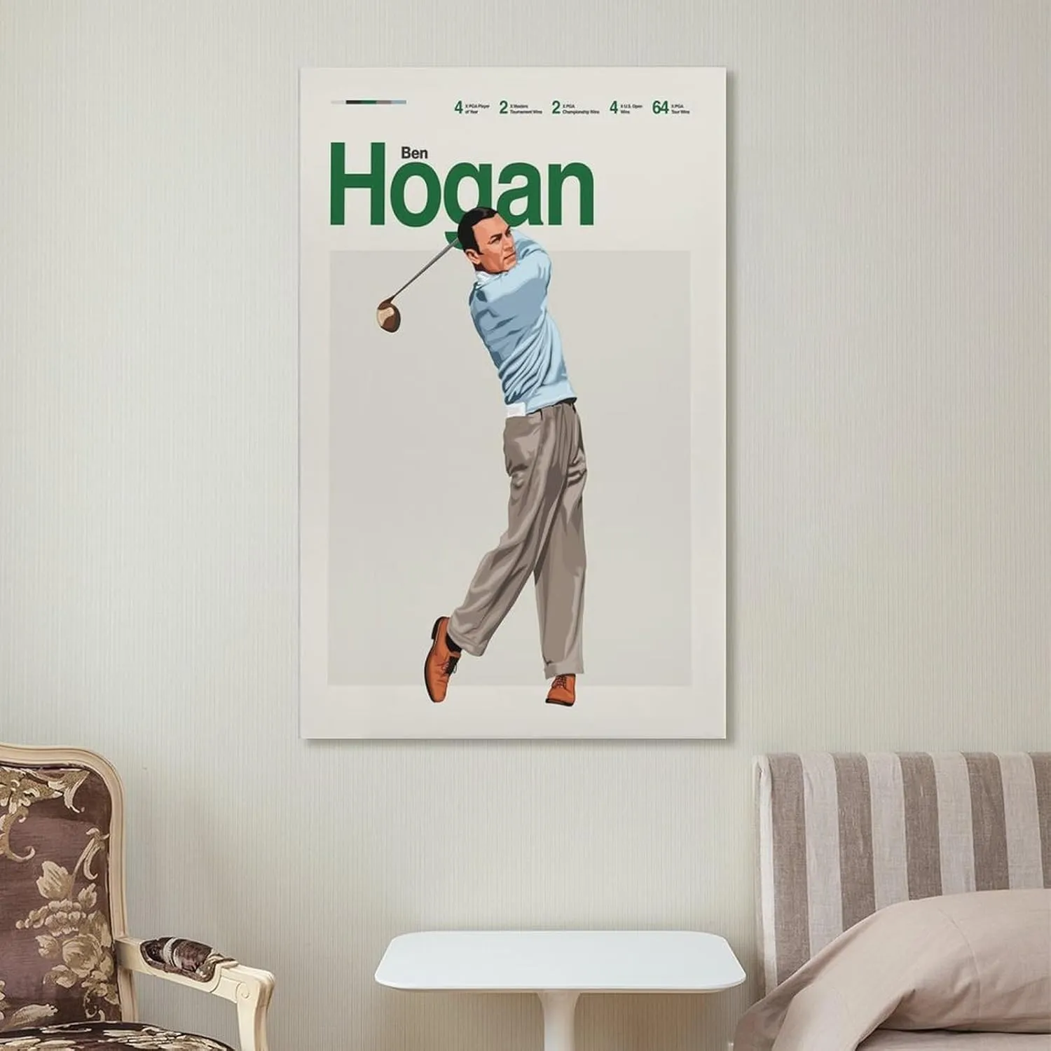 Ben Hogan Golf Shot Retro Poster 7 Living Room Printing Oil Painting Interior Decoration Poster 20x30inch(50x75cm) Unframe-style