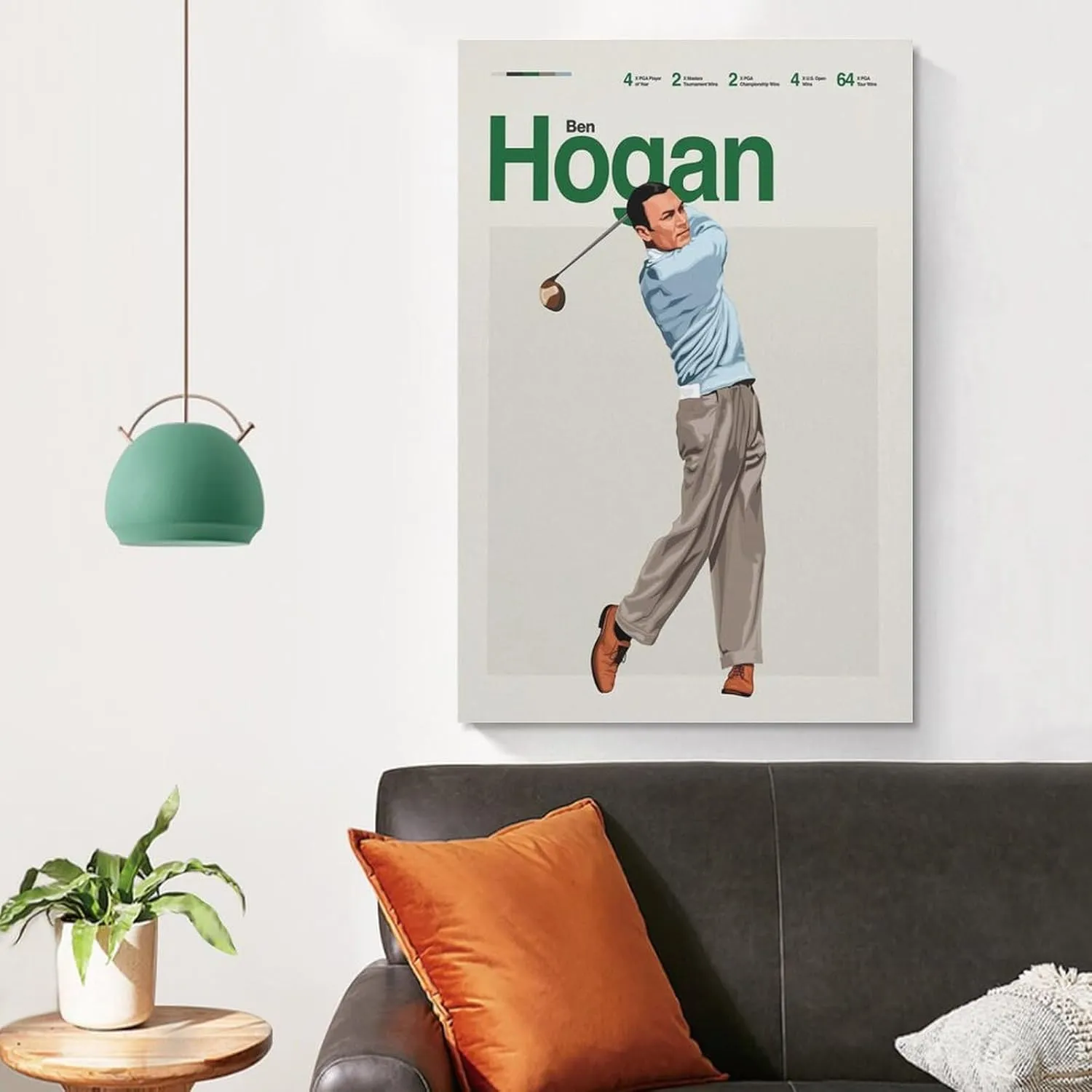 Ben Hogan Golf Shot Retro Poster 7 Living Room Printing Oil Painting Interior Decoration Poster 20x30inch(50x75cm) Unframe-style