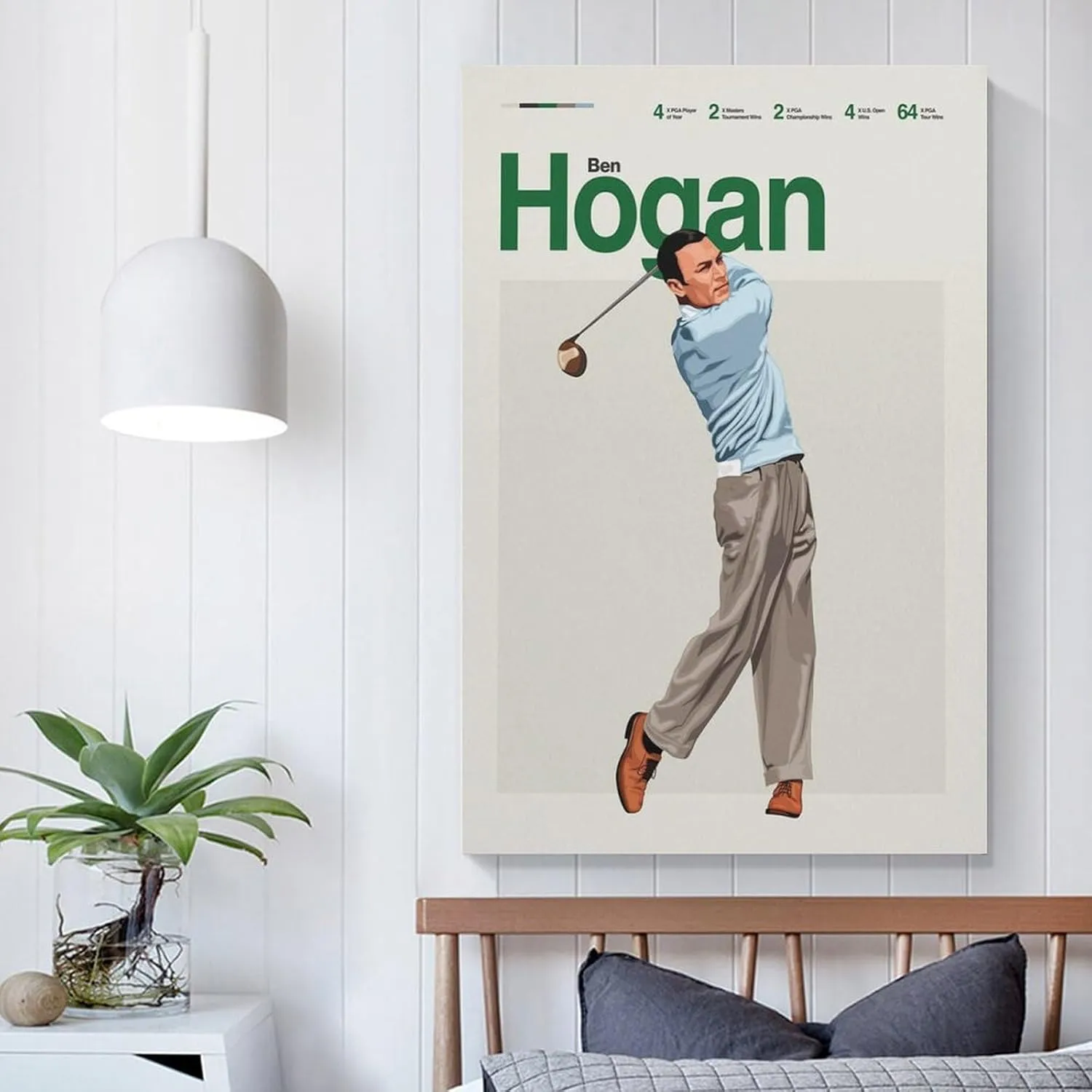 Ben Hogan Golf Shot Retro Poster 7 Living Room Printing Oil Painting Interior Decoration Poster 20x30inch(50x75cm) Unframe-style