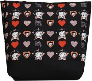 Betty Boop black canvas shopping bag coin bag purse tote