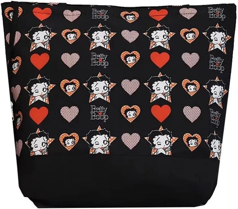 Betty Boop black canvas shopping bag coin bag purse tote