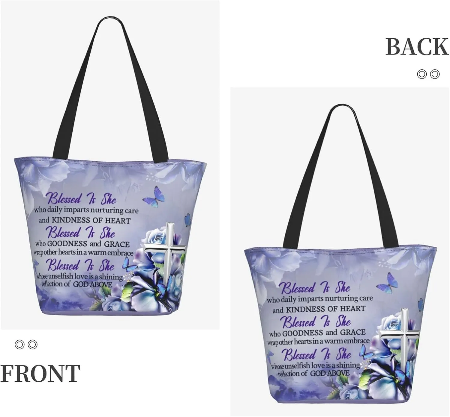 Bible Tote Bags For Women Christian Tote Bag Religious Grocery Bag With Zipper For Mothers Day Church Gifts