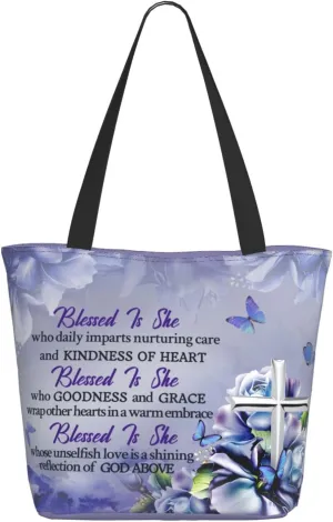 Bible Tote Bags For Women Christian Tote Bag Religious Grocery Bag With Zipper For Mothers Day Church Gifts