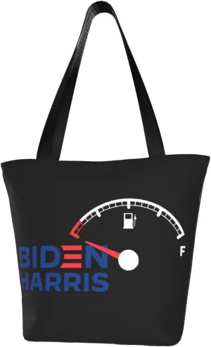 Biden Harris Empty Running On E Pipeline No Gas Gasoline Shortage Fashion Casual One Shoulder Carry Shopping Bag Large Capacity Reusable Tote