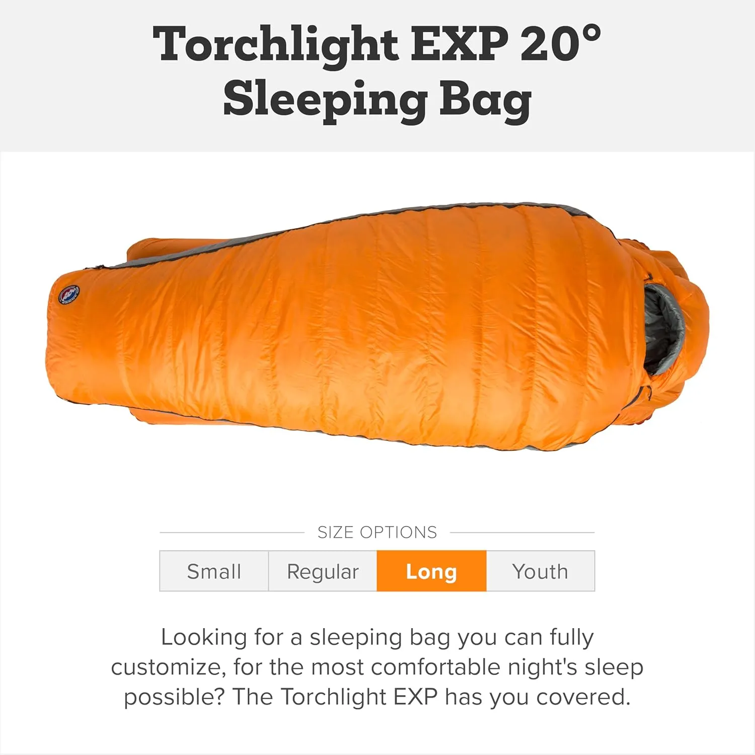 Big Agnes Torchlight EXP - 650 RDS DownTek Ultralight Sleeping Bag, Backpacking Gear, Compact Cold Weather Camping Mummy