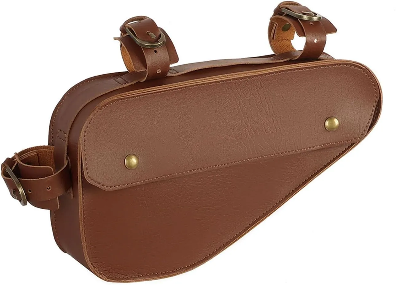 Bike Beam Triangle Bags PVC Leather Large Capacity 5 Adjustable Positions Narrow Rim Design Easy Traveling Bike Frame Bag