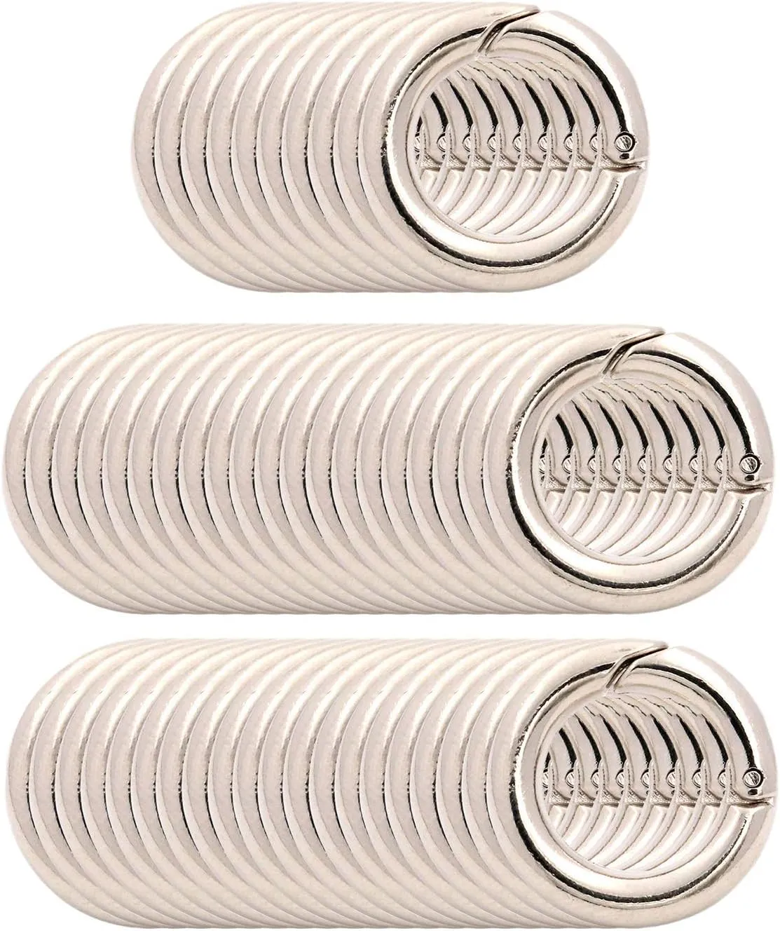 BIKICOCO 1/2'' Round Spring Gate O-Ring Clasp Push Snap Hook Belt Hardware Loop, for Handbags, Keys