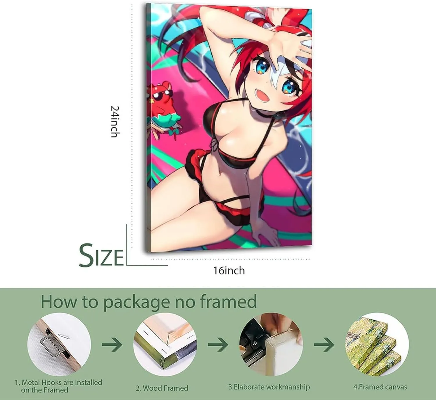Bikini Hakos Baelz Poster Cover Posters for Bedroom Wall Art Canvas 20x30inch(50x75cm) Frame-bikini Hakos Baelz