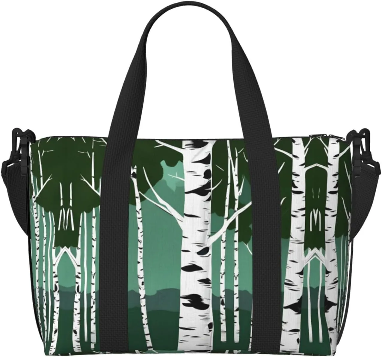 Birch Trees print Travel Duffle Bag,Weekender Bags,Gym Duffel Bag,Luggage Duffle Overnight for Women Men