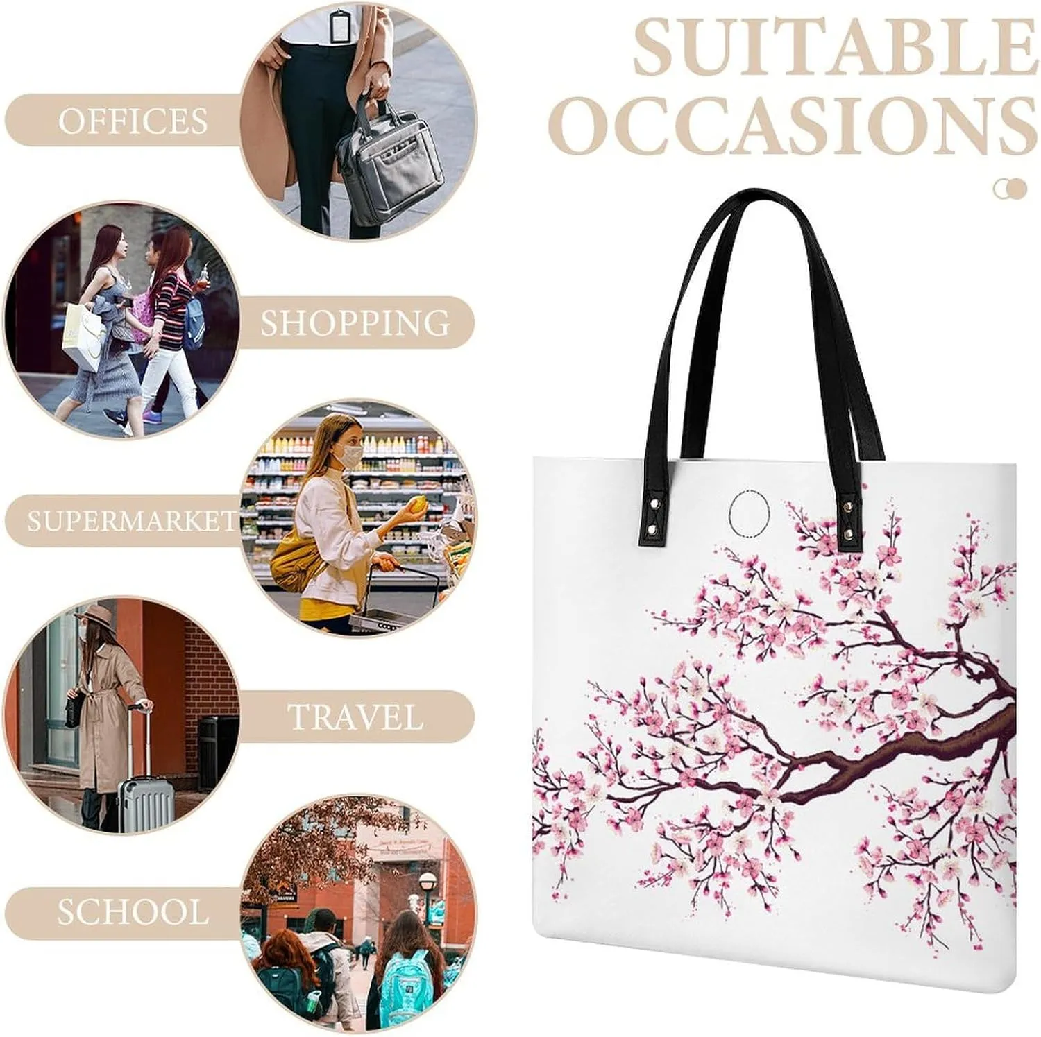Black And White Piano Keys with Musical Notes Leather Handbag with Large Space, Fashionable Handbag