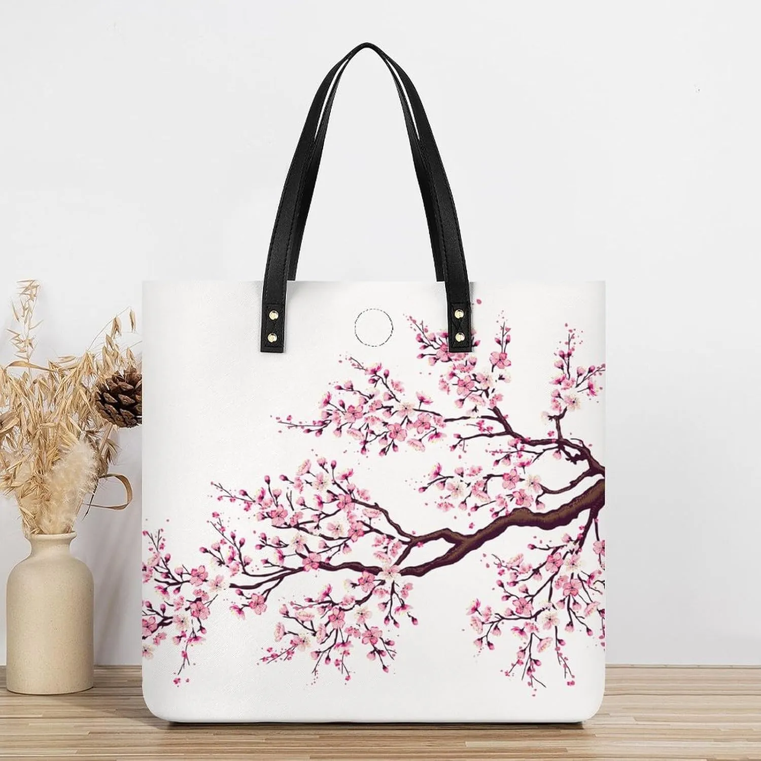 Black And White Piano Keys with Musical Notes Leather Handbag with Large Space, Fashionable Handbag