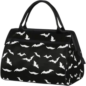 Black Bat Cool Small Overnight Weekender Tote Bag for Women Men Foldable Travel Duffel Bags Lightweight Sports Gym Bag Waterproof Carry On Luggage Weekender Bag for Traveling Gifts