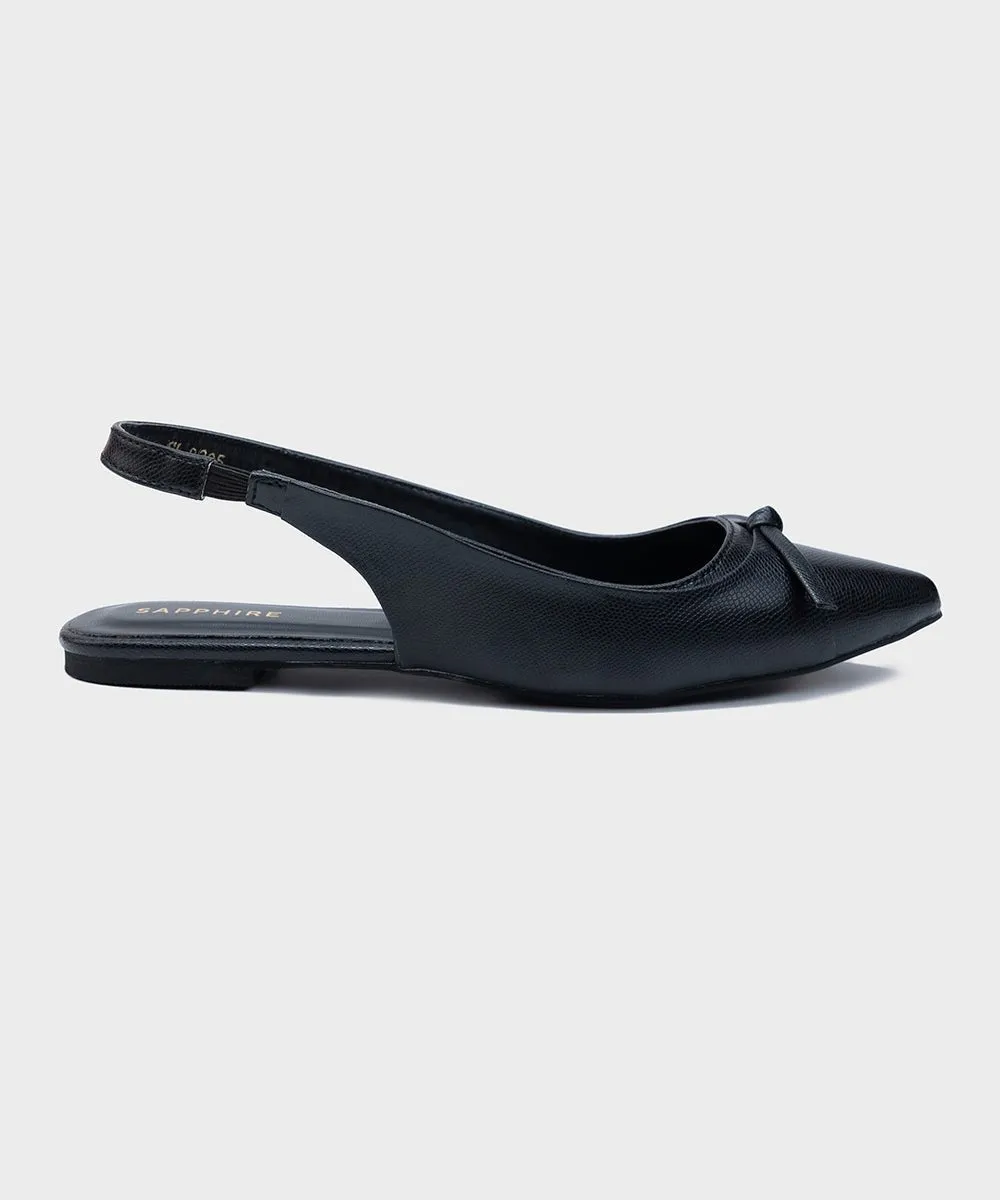 Black Pointed-Toe Slingback