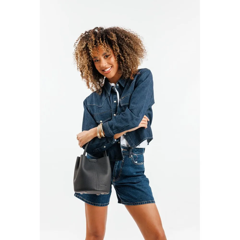 Black Valencia Leather Handbag