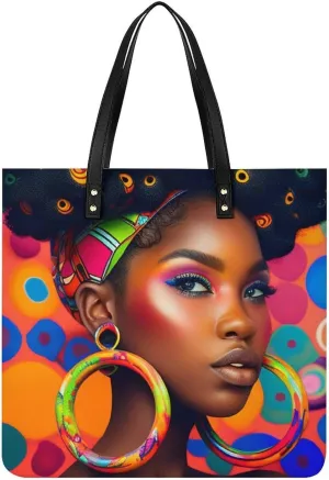 Black White Milk Cow Spots Print Pattern Leather Handbag with Large Space, Fashionable Handbag