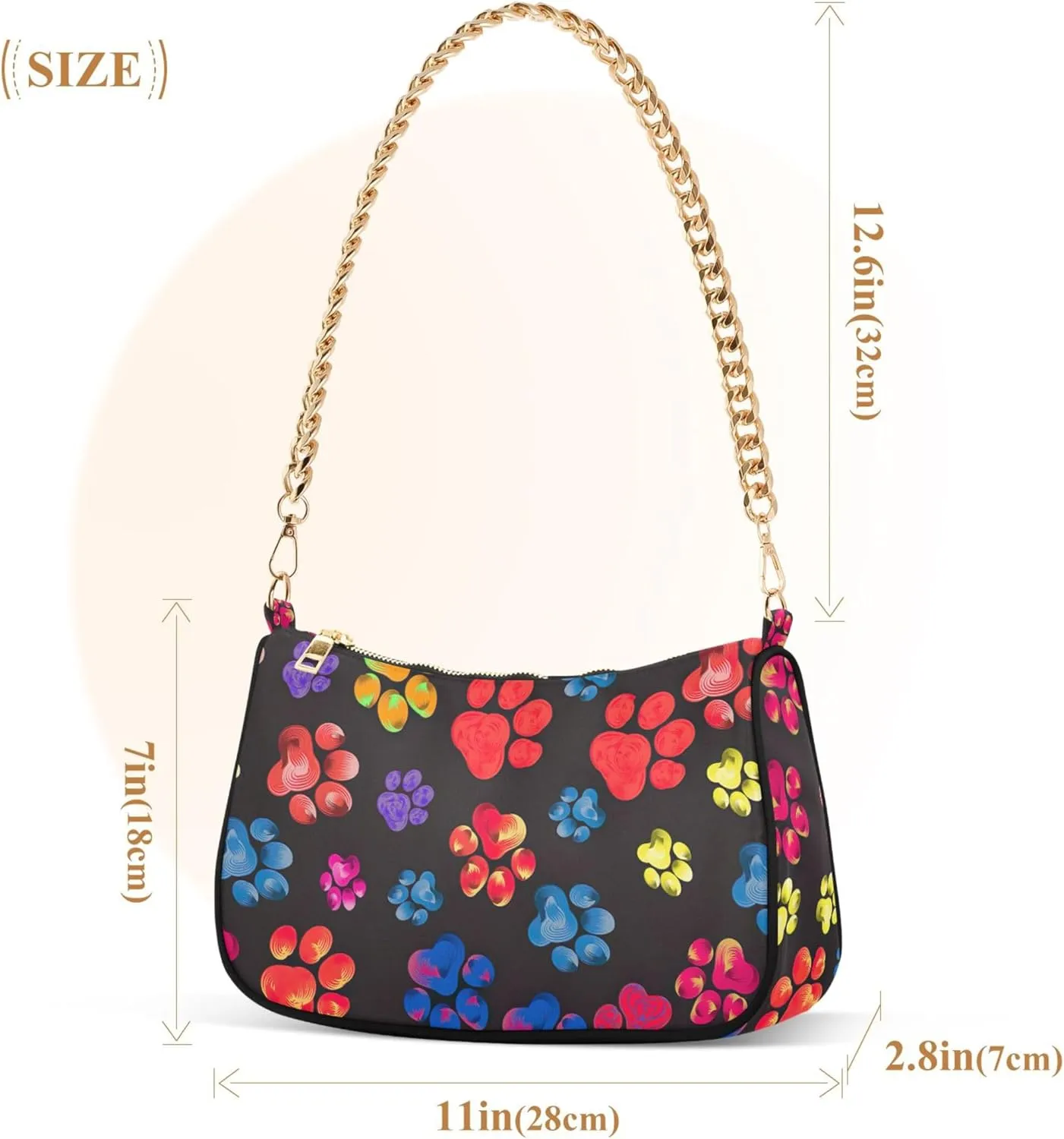 Blooming Pink Flowers Dressy Purses Hobo Trendy Bag Women Small Handbags Chain Shoulder Bags Formal