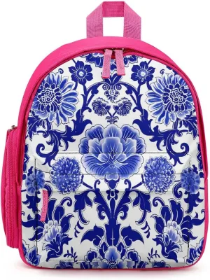 Blue And White Porcelain Mini Backpack Small Shoulders Luggage Daypack Business Weekender Bag for Men Women