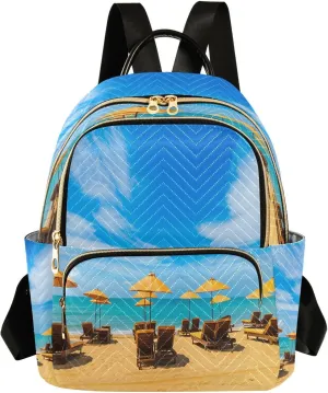 Bluesky Sea Loungers Blue Backpack Purse for Women Fashion Small Mini Daypack Purse for Lady Anti-theft Shoulder Bag Back Pack Handbag Lady Purse