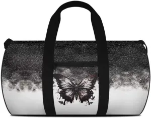 Boatee Butterfly Travel Bag for Women Large Duffle Bag Portable Gym Bags Casual Weekender Bag Overnight Handbag with Adjustable Shoulder Strap Multifunctional Travel Toiletry Bag Handle Bags White