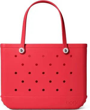 BOGG BAG - Original, Large Tote Bag - Off to the Races, Red, White Buttons - 19in L x 9in W x 14in H - Lightweight, Washable, Durable - All Purpose EVA