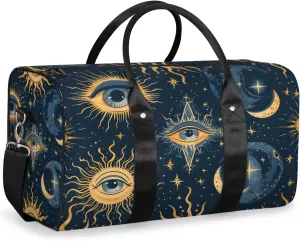 Bohemia Eye Travel Duffle Bag for Women Men Gym Duffel Foldable Bag Waterproof Weekender Sun Abstract Duffle Tote