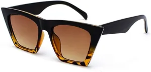 BOJOD Square Cat Eye Sunglasses For Women Fashion Vintage Trendy Cateye Sunglasses For women Black