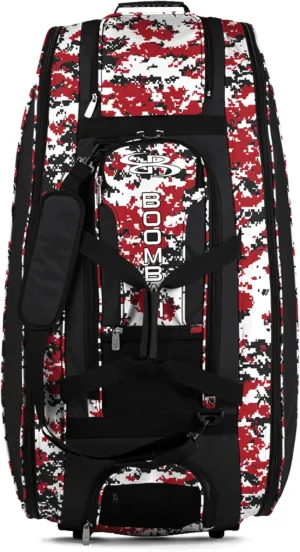 Boombah Beast Rolling Bat Bag - 40" x 14" x 13" - Digital Camo - Holds 8 Bats, Glove and Shoe Compartments