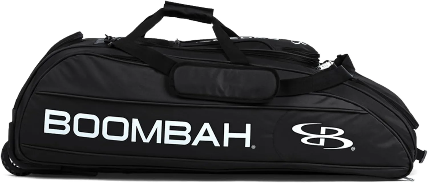 Boombah Beast Rolling Bat Bag - 40" x 14" x 13" - Multiple Color Options - Holds 8 Bats, Glove and Shoe Compartments