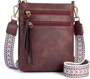 BOSTANTEN Crossbody Bags for Women Trendy Vegan Leather Purse Designer Shoulder Handbags with Adjustable Strap Zipper Pocket