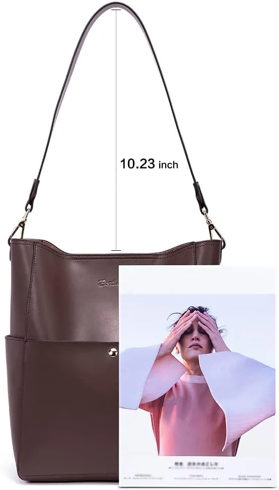 BOSTANTEN Women's Leather Designer Handbags Tote Purses Shoulder Bucket Bags