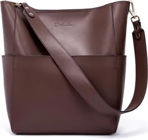BOSTANTEN Women's Leather Designer Handbags Tote Purses Shoulder Bucket Bags