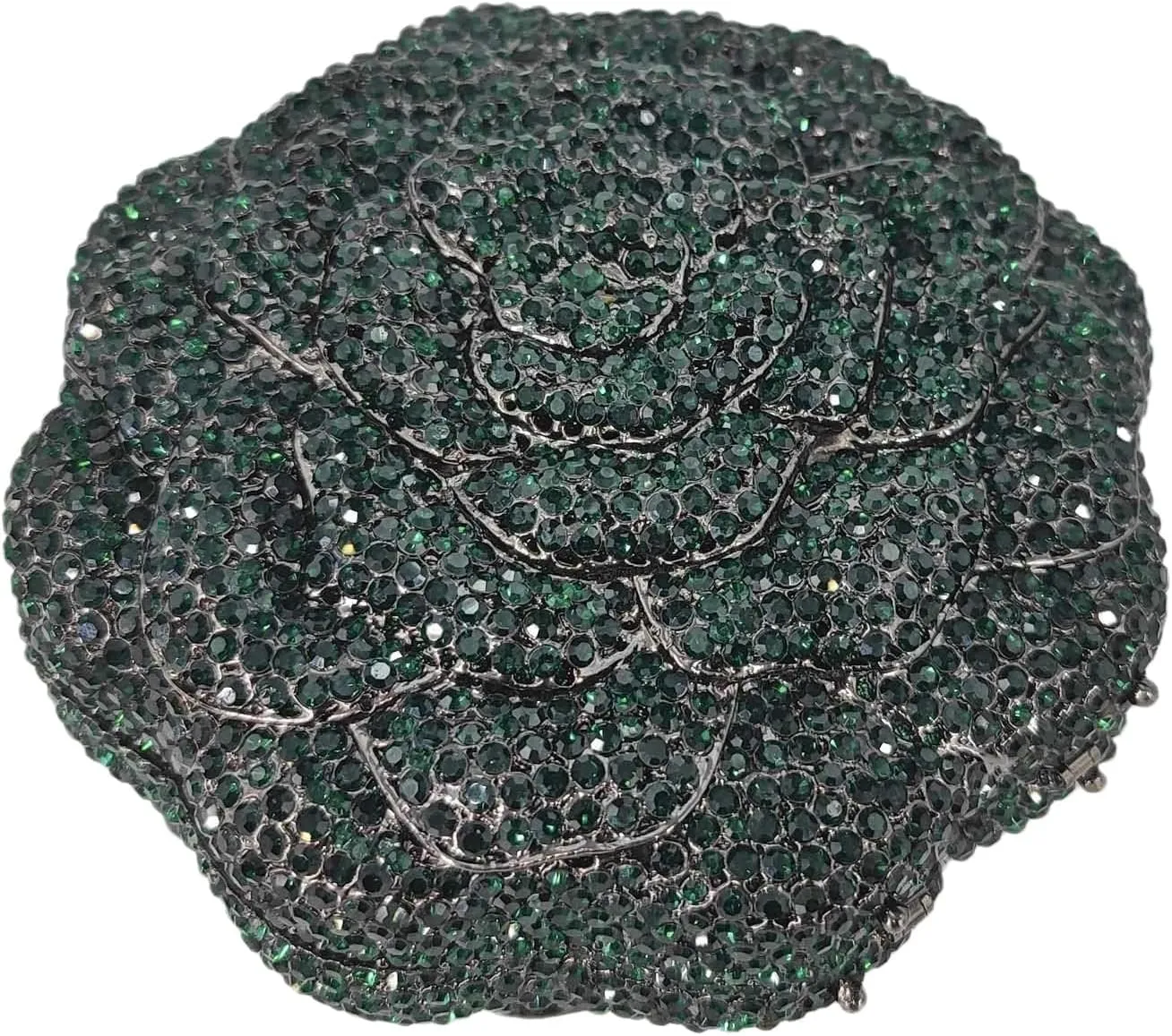 Boutique De FGG Rose Crystal Clutch Purse Women Flower Evening Bag Wedding Party Prom Bridal Rhinestone Floral Handbag,Mini