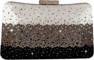 Boutique De FGG Women's Gradient Color Crystal Evening Bags, Rhinestone Clutch for Party Dinner, Fancy Evening Handbags