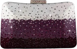 Boutique De FGG Women's Gradient Color Crystal Evening Bags, Rhinestone Clutch for Party Dinner, Fancy Evening Handbags