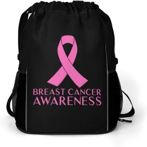 Breast Cancer Awareness Gym Bag Workout Gym Backpack with Shoe Compartment Sports Bags for Women Men