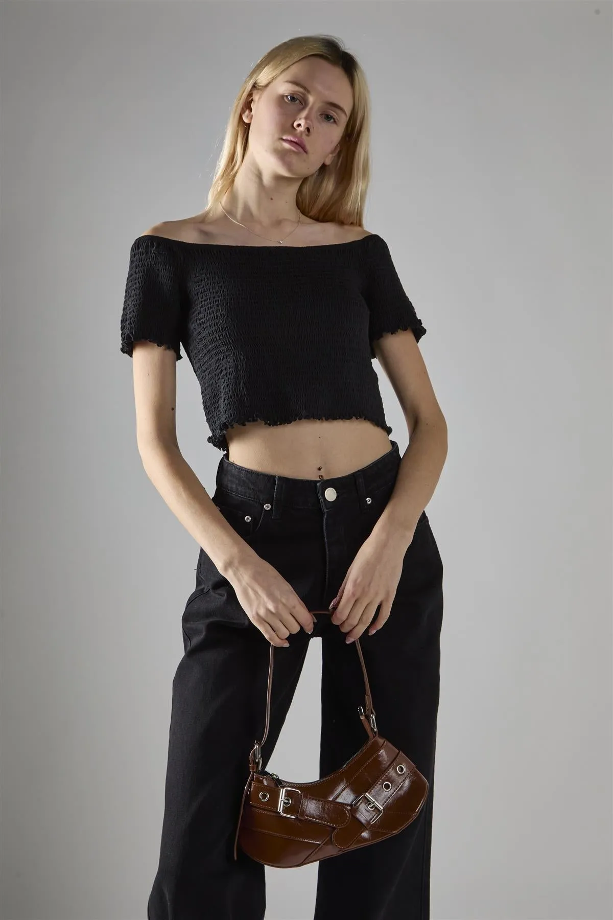 Brown Buckle Shoulder-Bag