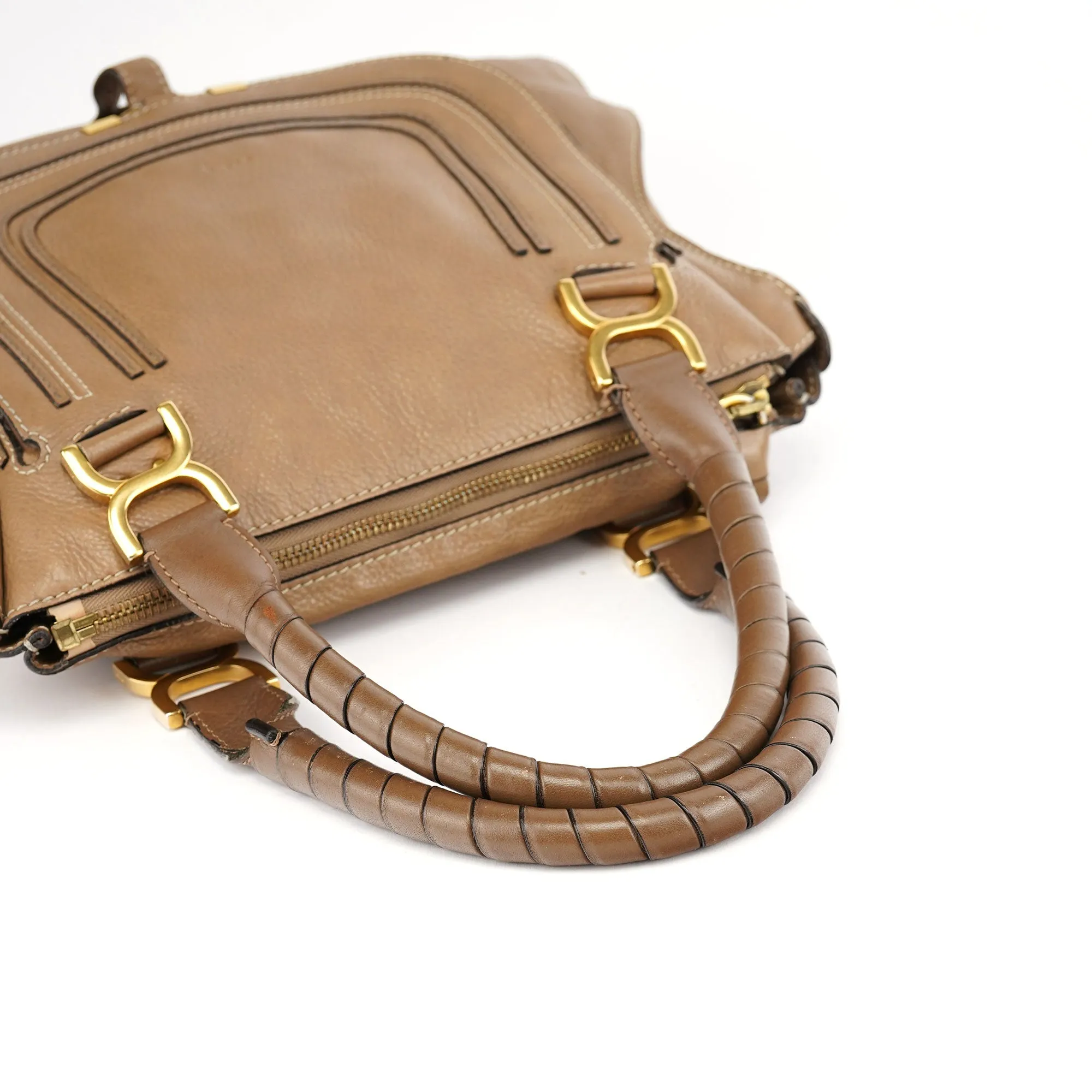 Brown Leather Marcie Handbag