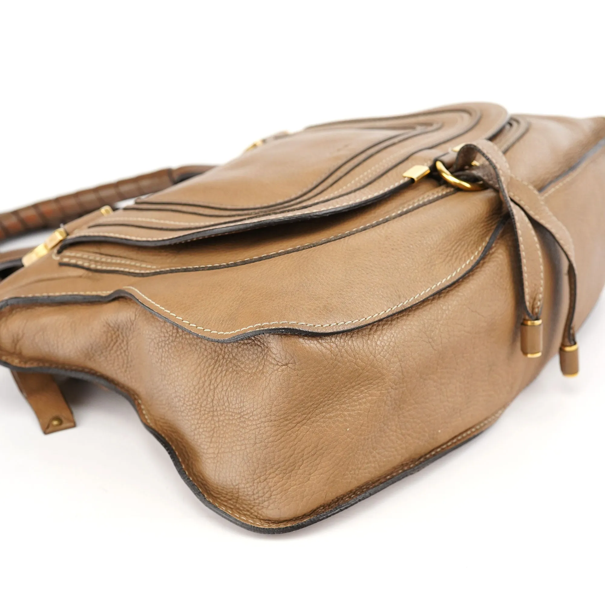 Brown Leather Marcie Handbag