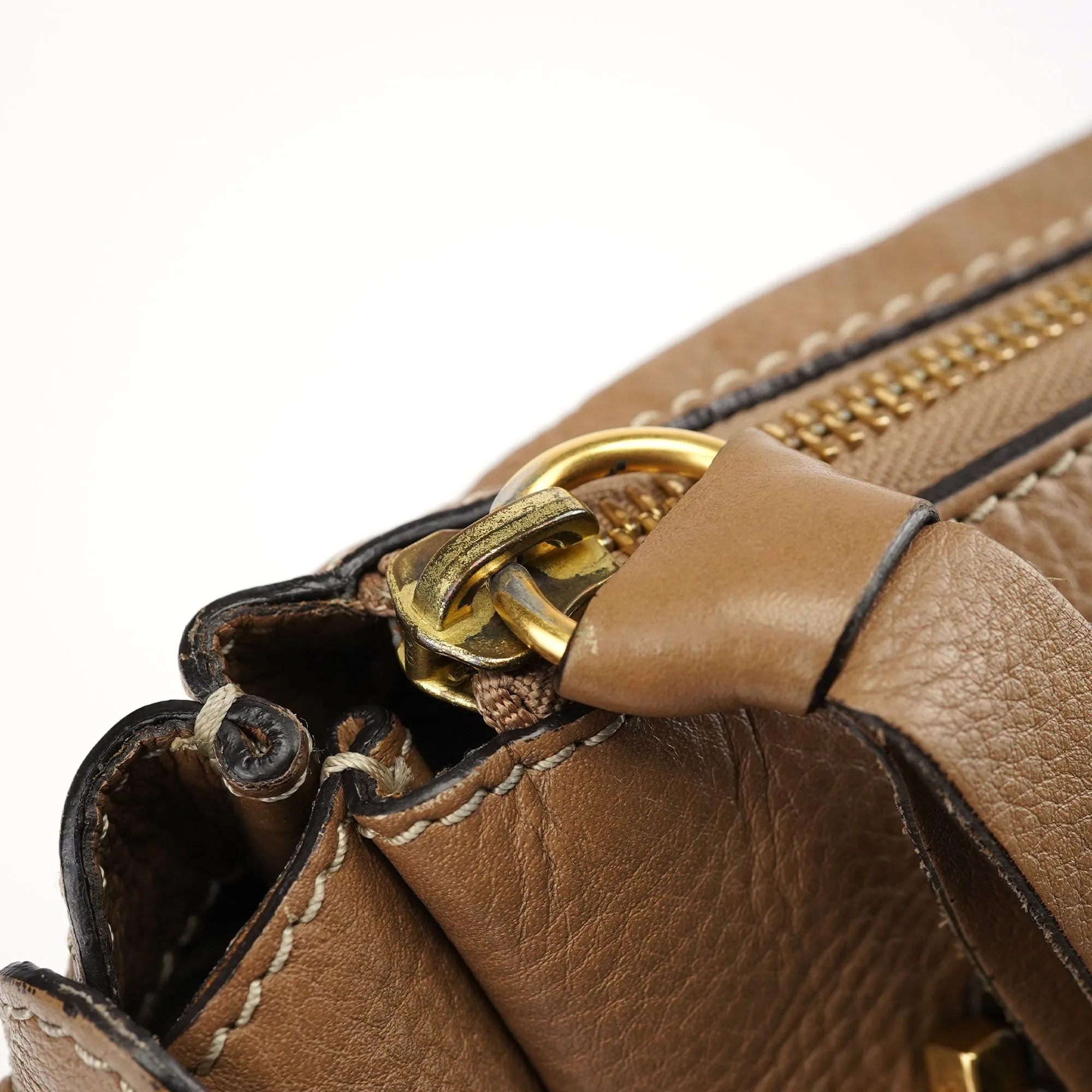 Brown Leather Marcie Handbag